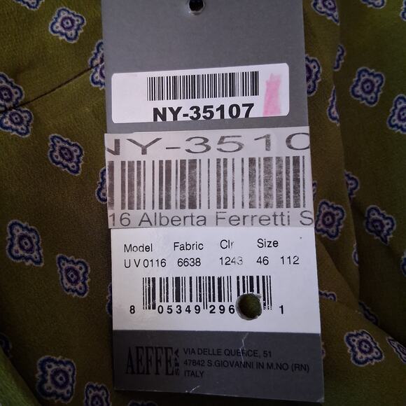 Alberta Ferretti Purple Green Paisley Pencil Skirt Size 10 NWT 100% Silk Italy - Picture 8 of 10